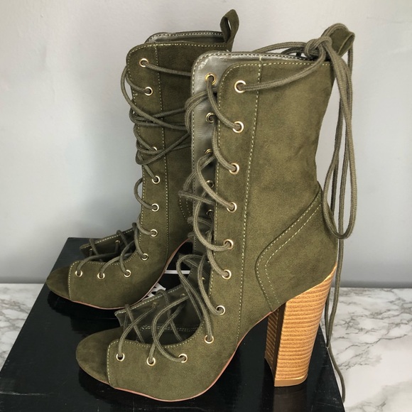 Lulus Shoes - Lulus Lace Up Bootie Heels